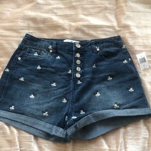 Disney Mickey Head Denim Shorts